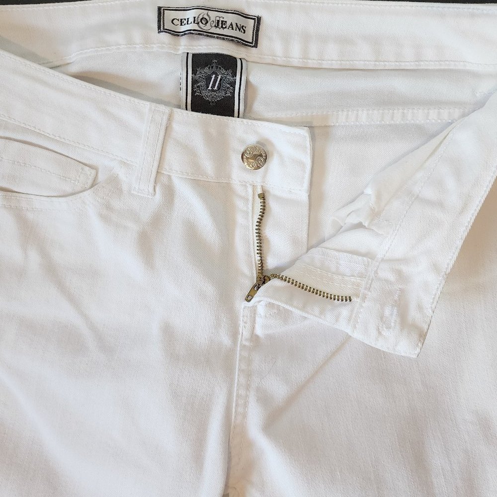 Cello Women's Mid Rise Comfort Skinny Jeans - White Size 11